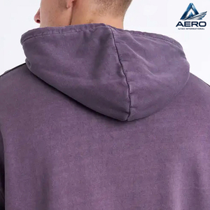 Sudadera con capucha gráfica vintage de lavado ácido al por mayor para hombre, personalizada, de forro polar grueso y extragrande - Product Image 5