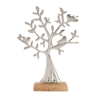 Ornement décoratif en forme de figurine primitive avec base en métal et en bois pour accentuer une étagère ou décorer une table, idéal pour offrir en cadeau