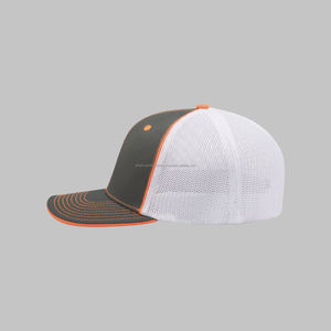 Gorra deportiva de 6 paneles personalizada OEM, gorra de camionero de malla de sarga de algodón negra transpirable, Parche de ala curva con logotipo, conjunto deportivo de moda para adultos - Product Image 3