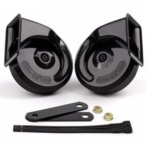 12V Dual Tone Waterproof Electric Snail Horn Kit Loud Car Speaker in Universal Black for All Vehicles - Product Image 1