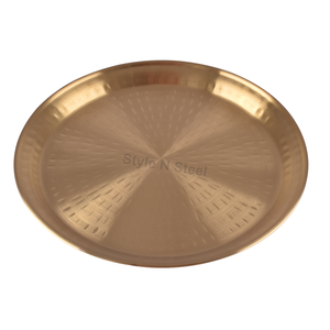Plateau rond en acier inoxydable, style plateau rond, pour la maison et la restauration, à des fins décoratives - Product Image 1