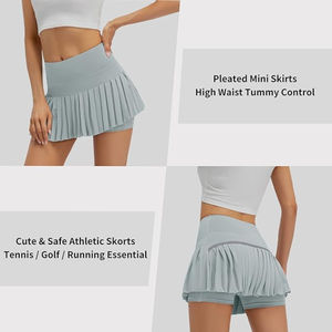 Faldas de tenis plisadas deportivas personalizadas para mujer, las más vendidas, con pantalones cortos, cintura natural, ecológicas, transpirables para deportes, acolchadas - Product Image 6