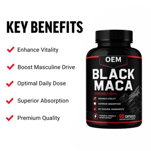 Cápsulas de Extracto de Raíz de Maca Negra de Marca Privada OEM, 500 mg, 60 Unidades, Suplemento Alimenticio Natural, Cápsulas de Maca para Hombres y Mujeres - Product Image 4