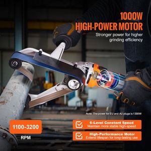 Lucidatrice Professionale per Tubi 1000W, Levigatrice a Nastro a 6 Velocità Variabili 1100-3200rpm, Macchina per Levigatura di Tubi - Product Image 2