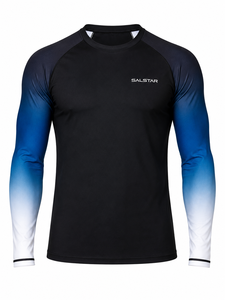 Men Latest <b>Design</b> <b>Compression</b> <b>Shirt</b> Quick Dry <b>Customize</b> Logo Sublimation Contrast Sleeves Print O-Neck Rash Guard Gym Wear <b>Shirt</b> - Product Image 4