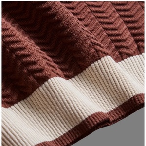 Custom Logo Front Printed O-Neck Short Sleeve Knit <b>Wool</b>/Nylon Casual Elastic Breathable Regular Fit Men's Sweater - Product Image 6