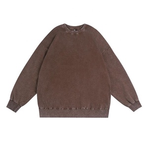 Alta calidad al por mayor 350gsm 80% Algodón logotipo personalizado de gran tamaño gota hombro ácido lavado desgastado pulóver sudadera para hombres - Product Image 5