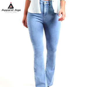 Pantalones vaqueros transpirables de talla grande para mujer, de uso en exteriores, los más vendidos al por mayor, pantalones vaqueros 100% algodón para mujer - Product Image 4
