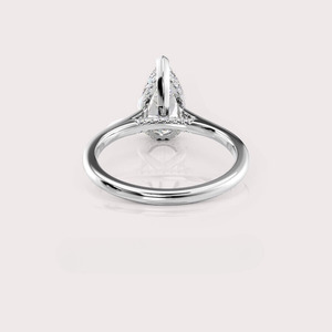 IGI Certified Lab Grown Pear Diamond Solitaire <b>Ring</b> 14KT Solid Yellow / White and Rose Gold Rhodium Plated Ethnic Style - Product Image 2