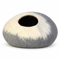 Lit pour chat en feutre de laine rond, motif uni, doux, pour l'intérieur, lavable à la main, écologique, en laine de mouton biologique