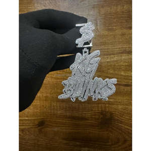 Fully Iced BIG BLINKS Custom Pendant <b>Necklace</b> with Lab-Grown Diamonds Designer Bail Luxury Bling Jewelry Unisex Gift - Product Image 1