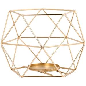 Gold Geometric Metal <b>Tea</b> <b>Light</b> Holder for Home Decoration Durable Design - Product Image 4