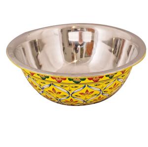 Tazón Decorativo de Metal Ecológico de Gran Capacidad, Tazón para Servir Frutas de Aluminio con Acabado Dorado - Product Image 3