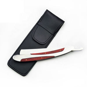 Rasoir de barbier professionnel à marque privée, rasoir droit classique en bois avec lame de sécurité - Product Image 4