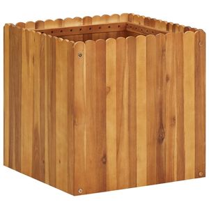 Jardinières en bois d'acacia massif de 19,7 pouces, couleur bois naturel, jardinières surélevées, pots à fleurs et jardinières - Product Image 1