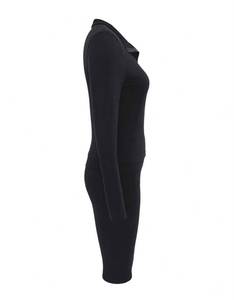 Black <b>Women</b> Yoga Set Zip Up Long Sleeve Jacket and High Waist <b>Capri</b> <b>Pants</b> Activewear Lounge Outfit - Product Image 3