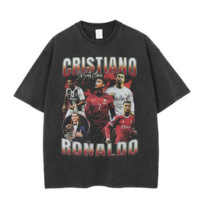 เสื้อยืดโอเวอร์ไซส์สีดำสำหรับผู้ชาย คอกลม แขนสั้น ผ้าคอตตอนเจอร์ซีย์แบบซักแล้ว สไตล์ลำลอง สีพื้น ทรงปกติ - Product Image 2