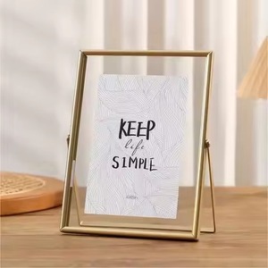 Contemporary Metal Glass Hanging Photo <b>Frame</b> Wall <b>Mounted</b> Picture <b>Frame</b> Interior Decoration - Product Image 2