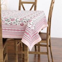 Nappe en coton 100% imprimée à la main au Dabu indien, taille personnalisée, style minimaliste, pour la maison, l'hôtel, les banquets et les mariages