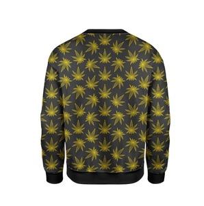 Sweat-shirt à col rond noir pour homme, imprimé rayures Rasta, pull décontracté, coupe classique, tricot en coton, vêtement d'automne - Product Image 4