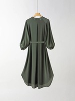 Abaya Femme Nouveau Design Excellent 100% Polyester Respirant Extensible dans les quatre sens Grande Taille Manches Lanterne Sans Couture Couleur Unie Printemps