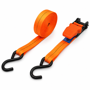25mm Ratchet Tie Down Strap 800kg <b>S</b> <b>Hooks</b> High Tenacity Polyester Webbing CE Certified for Light Duty Cargo Equipment Transport - Product Image 5