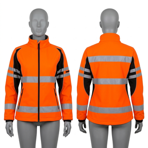 Veste de sécurité homme et femme, softshell polyester élasthanne, jaune fluo, panneau noir, bande réfléchissante, broderie personnalisée, impression, vêtement - Product Image 5