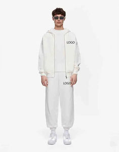 รับผลิตเสื้อผ้า OEM คุณภาพสูง ชุดวอร์มผู้ชายแบบมีฮู้ด พิมพ์ลาย โรงงานผลิตโดยตรง ชุดวอร์มโอเวอร์ไซส์แบบเรียบ ปรับแต่งได้ - Product Image 1