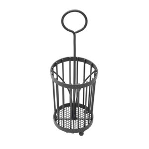 Porta cubiertos galvanizado estilo restaurante, organizador de utensilios metálico para uso profesional en la cocina - Product Image 4