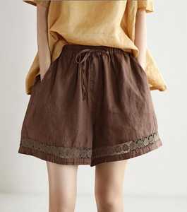 Shorts de plage mi-taille pour femme, écologiques, séchage rapide, respirants, décontractés, en coton/élasthanne tricoté, taille élastique, coupe classique, été - Product Image 4