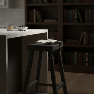 เก้าอี้บาร์ทรงสูง ไม้ยางพาราแท้ ทรงกลม ทันสมัย เรียบง่าย เฟอร์นิเจอร์บ้าน ทนทาน น้ำหนักเบา - Product Image 2