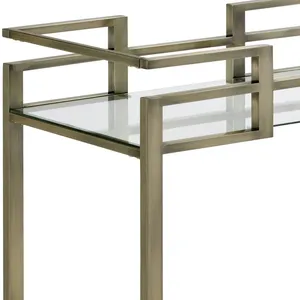Carrito de Bar Decorativo de Metal Hecho a Mano de Lujo para Comedor, Carrito de Almacenamiento Rodante de Metal Hecho a Mano Premium para Cocina, Seguro y Plateado - Product Image 5