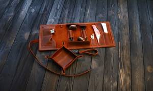 Custom Handmade Leather Pipe <b>Roll</b> Storage Bag Vintage Real Leather Tobacco Pipe Pouch Case Travel <b>Kit</b> PRB-0025B - Product Image 4