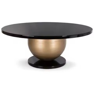 Table basse la plus populaire, moderne, avec base en bois massif cannelé et plateau en marbre blanc, pour hall d'hôtel, réception, salle d'attente. - Product Image 5
