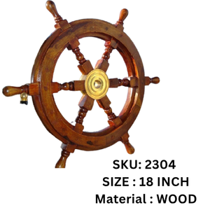 Wooden Ship Wheel <b>Wall</b> Decor Nautical Steering Wheel Model Polished <b>Round</b> <b>Wall</b> Hanging 4 Inch Home Office Decor - Product Image 4