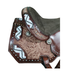 Selle de cheval en cuir véritable fabriquée à la main de conception antique Western Pleasure Trail Riding Horse Saddle for Racing disponible dans les prix de gros - Product Image 5