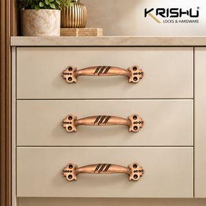 Copper Antique Step Cabinet Handle Decorative Furniture Hardware For Kitchen <b>Cupboards</b> Drawers Wardrobes And Interior - Product Image 2