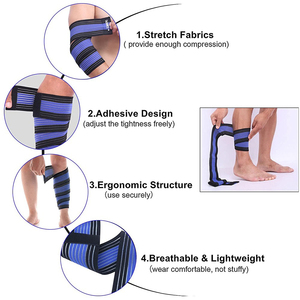 High Quality Heavy Duty Natural Rubber Adjustable Custom <b>Knee</b> Wrap <b>Exercise</b> Brace Support Bandages for Gym Training Protection - Product Image 4
