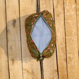 Ensemble de 3 trousses de maquillage matelassées en coton écologiques faites à la main, motif floral, pour organiseurs de cosmétiques, vente en gros - Product Image 4