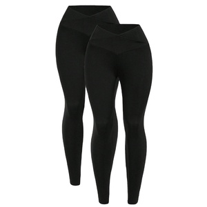 Vêtements de sport personnalisés avec logo, pantalon de yoga taille haute pour femmes, legging de sport pour la gym, legging de yoga qui remonte les fesses, spandex/polyester, séchage rapide - Product Image 1