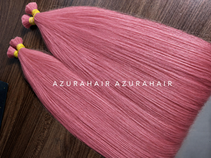 AZURA HAIR เวียดนาม ผมแท้แบบเป็นมัด สีแดงทองแดง ปลายผมเต็ม เส้นผมถักแบบดับเบิ้ลเวฟท์ ผมเวอร์จิ้น 100 กรัม/แพ็ค ทุกสี - Product Image 4