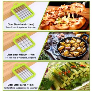 Tritatutto Rapido in Acciaio Inox con 3 Lame, Set Affettatrice per Patate, Pomodori, Frutta e Verdura - Product Image 4
