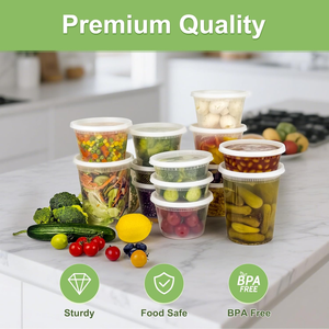 Containers <b>Lids</b> Leak-Proof BPA Free Takeout Plastic Food Storage Containers Biodegradable Eco-Friendly <b>Disposable</b> Soup Bucket - Product Image 4