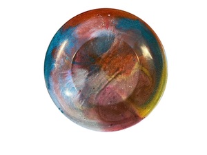 ILAHI's Artistic Folk Art Round Resin Plate-Simple Pattern Durable <b>for</b> Multi-Occasion Serving Gifting Home Decor Uttar Pradesh - Product Image 5