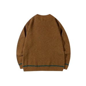 Suéter de Punto Marrón para Hombre con Patrón de Estrellas Verdes, Jersey de Manga Larga, Ropa de Invierno, Estilo Americano, Moda Americana - Product Image 2