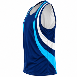 Camiseta Deportiva Personalizada Sublimada Reversible para Lacrosse, Azul, Blanco, Cian, con Rayas, 100% Poliéster, Secado Rápido, Unisex, para Adultos y Jóvenes - Product Image 5