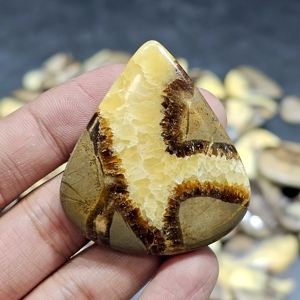 Lote de cabujones de septariana amarilla natural, lote de piedras preciosas de septariana para hacer joyas, tamaño libre, venta al por mayor de piedras preciosas - Product Image 1