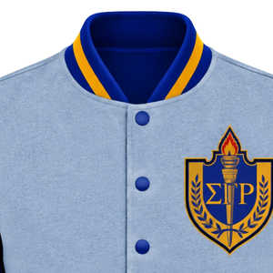 Blouson Bomber Femme Personnalisé Sigma Gamma Rho, Veste Universitaire de Sororité Grecque, Lettres Grecques Brodé, Mode Décontractée, Vente en Gros - Product Image 3