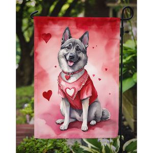 ธงสวนวันวาเลนไทน์นอร์เวย์ Elkhound ธงตกแต่งกล่องจดหมายหลากสีสำหรับลานงานศิลปะลานบ้านเตียงดอกไม้ขนาดเล็ก - Product Image 3