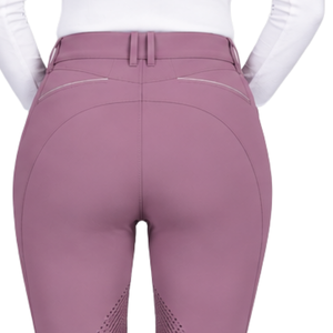 Leggings d'équitation pour femmes, couleur violette, taille haute, extensibles, avec grip en silicone sur toute la surface, pour l'entraînement et la compétition - Product Image 5